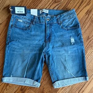 Joe's Jeans Men's Blue Denim Roll Cuff Jean Shorts